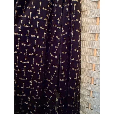 Notations Long Sleeve Pull Over Blouse XL Black Velvet Gold Shimmers Details NWT - Thumbnail 7