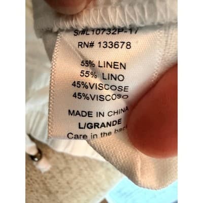 Love Tree Pull On Adjustable Drawstring Waistband Casual Short White Large - Thumbnail 18