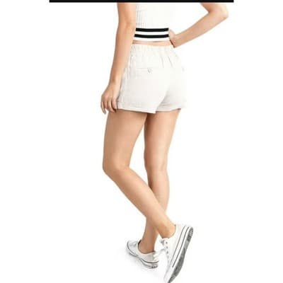 Love Tree Pull On Adjustable Drawstring Waistband Casual Short White Large - Thumbnail 2