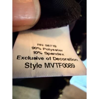 Notations Long Sleeve Pull Over Blouse XL Black Velvet Gold Shimmers Details NWT - Thumbnail 18