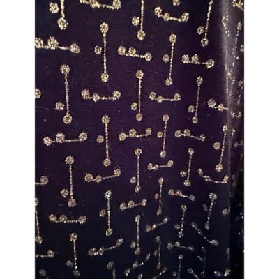 Notations Long Sleeve Pull Over Blouse XL Black Velvet Gold Shimmers Details NWT - Thumbnail 15