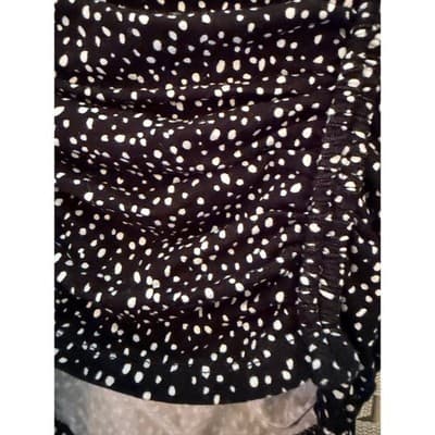 Forever 21 Ruched Sweetheart Crop Top S Black Ditsy Polka Dot Sleeveless NWT - Thumbnail 8