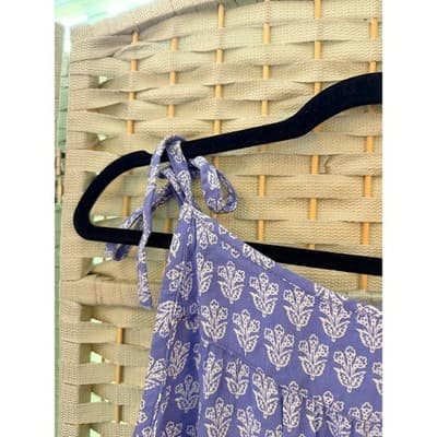 BeachLunchLounge Tiered Strappy Sundress S Purple Floral Pattern Boho Style - Thumbnail 8