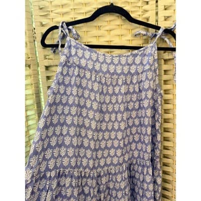 BeachLunchLounge Tiered Strappy Sundress S Purple Floral Pattern Boho Style - Thumbnail 6