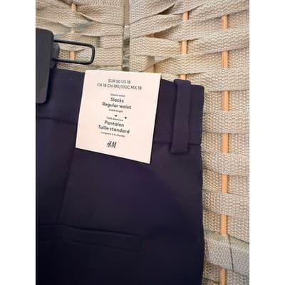 H&M Ankle Length Dress Trousers Navy Blue 18 NWT Casual Slacks Pants - Thumbnail 9