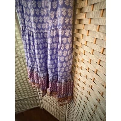 BeachLunchLounge Tiered Strappy Sundress S Purple Floral Pattern Boho Style - Thumbnail 14