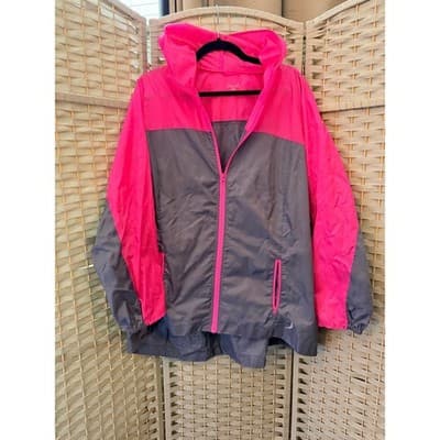 Excertek Active Windbreaker Jacket 2X Pink NWOT Lightweight Hooded Raincoat