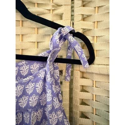 BeachLunchLounge Tiered Strappy Sundress S Purple Floral Pattern Boho Style - Thumbnail 12