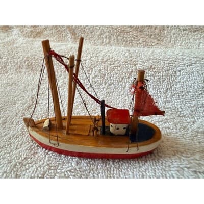 Vintage Wooden Nautical Boat Ship Set Fishing Trawler Sailboat Decor Lot of 5 - Thumbnail 19