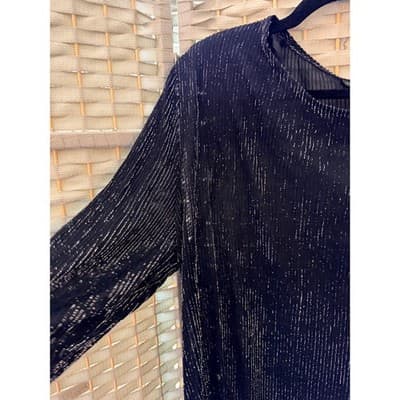Sherade Nites Women’s Size 14 Black Sparkle Dress Gold Metallic Party NWT - Thumbnail 5