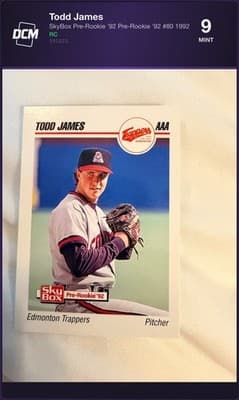 Todd James SkyBox Pre-Rookie '92 #80 DCM Grade 9 Mint New Pulled From Sealed PAC