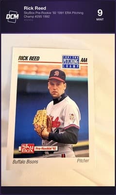 Rick Reed SkyBox Pre-Rookie '92 #295 DCM Grade 9 Mint New From Sealed PAC