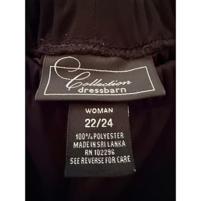 Dressbarn Collection Wide-Leg Sheer Overlay Elastic Waist Pants Black 22/24 - Thumbnail 8