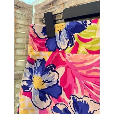 Rafaella Women's Floral Cosmo Pink Tropical Print Mini Skorts Yellow Small - Thumbnail 5