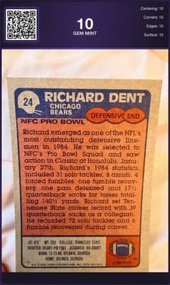 Richard Dent Topps All Pro #24 DCM Grade 10 Gem Mint New Pulled From Sealed Pack - Thumbnail 2
