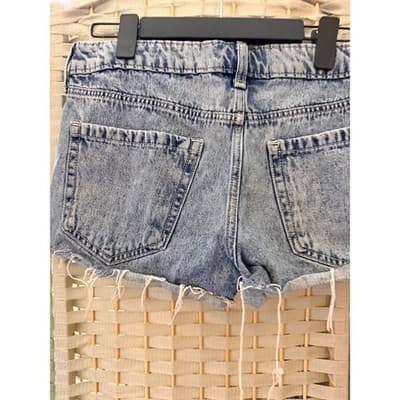 Hollister Denim Shorts Women's 10 Light Wash Frayed Raw Hem Distressed - Thumbnail 12