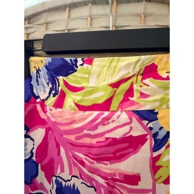 Rafaella Women's Floral Cosmo Pink Tropical Print Mini Skorts Yellow Small - Thumbnail 4