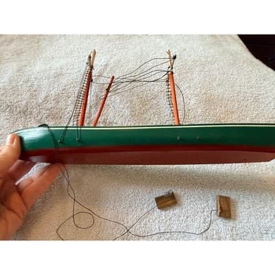Vintage Wooden Nautical Boat Ship Set Fishing Trawler Sailboat Decor Lot of 5 - Thumbnail 8
