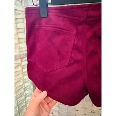NO BOUNDARIES Faux Suede Hot Shorts S Purple Plum High Rise Waist NWT - Thumbnail 8