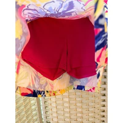 Rafaella Women's Floral Cosmo Pink Tropical Print Mini Skorts Yellow Small - Thumbnail 11