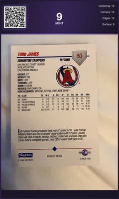 Todd James SkyBox Pre-Rookie '92 #80 DCM Grade 9 Mint New Pulled From Sealed PAC - Thumbnail 2