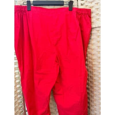 J.G. Hook Capri Crop Pants 26WP Red NWOT Straight Leg Elastic Waistband Mid Calf - Thumbnail 7