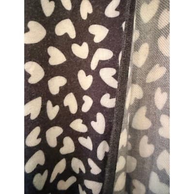 Ann Taylor Heart Print Open Front Poncho Cardigan OS Black Lightweight Wrap Shaw - Thumbnail 6
