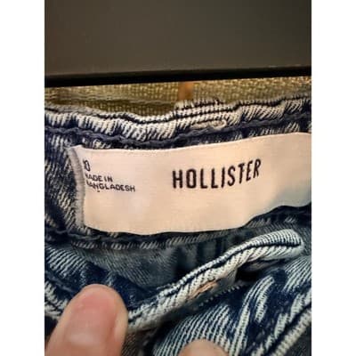 Hollister Denim Shorts Women's 10 Light Wash Frayed Raw Hem Distressed - Thumbnail 3
