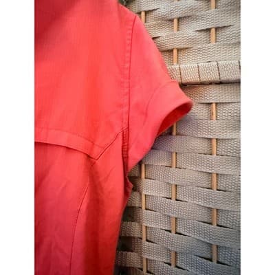 Magellan Outdoors Women's Fish Gear Short Sleeve Top Orange M Button Down NWOT - Thumbnail 4