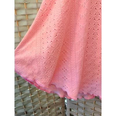 SHEIN Eyelet Embroidery Boho Cami Top L Baby Pink Summer Halter Flowy Hemline - Thumbnail 6