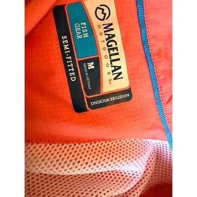 Magellan Outdoors Women's Fish Gear Short Sleeve Top Orange M Button Down NWOT - Thumbnail 12
