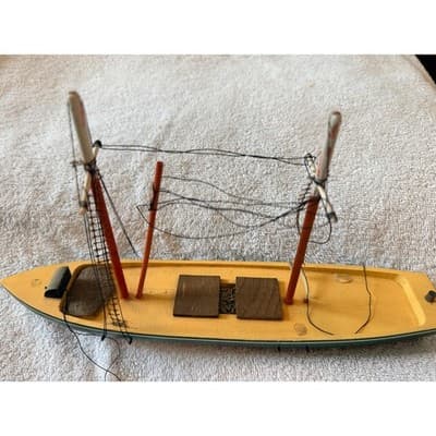 Vintage Wooden Nautical Boat Ship Set Fishing Trawler Sailboat Decor Lot of 5 - Thumbnail 5