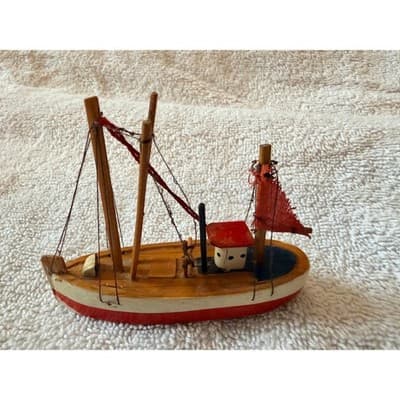 Vintage Wooden Nautical Boat Ship Set Fishing Trawler Sailboat Decor Lot of 5 - Thumbnail 20