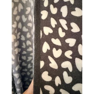 Ann Taylor Heart Print Open Front Poncho Cardigan OS Black Lightweight Wrap Shaw - Thumbnail 7