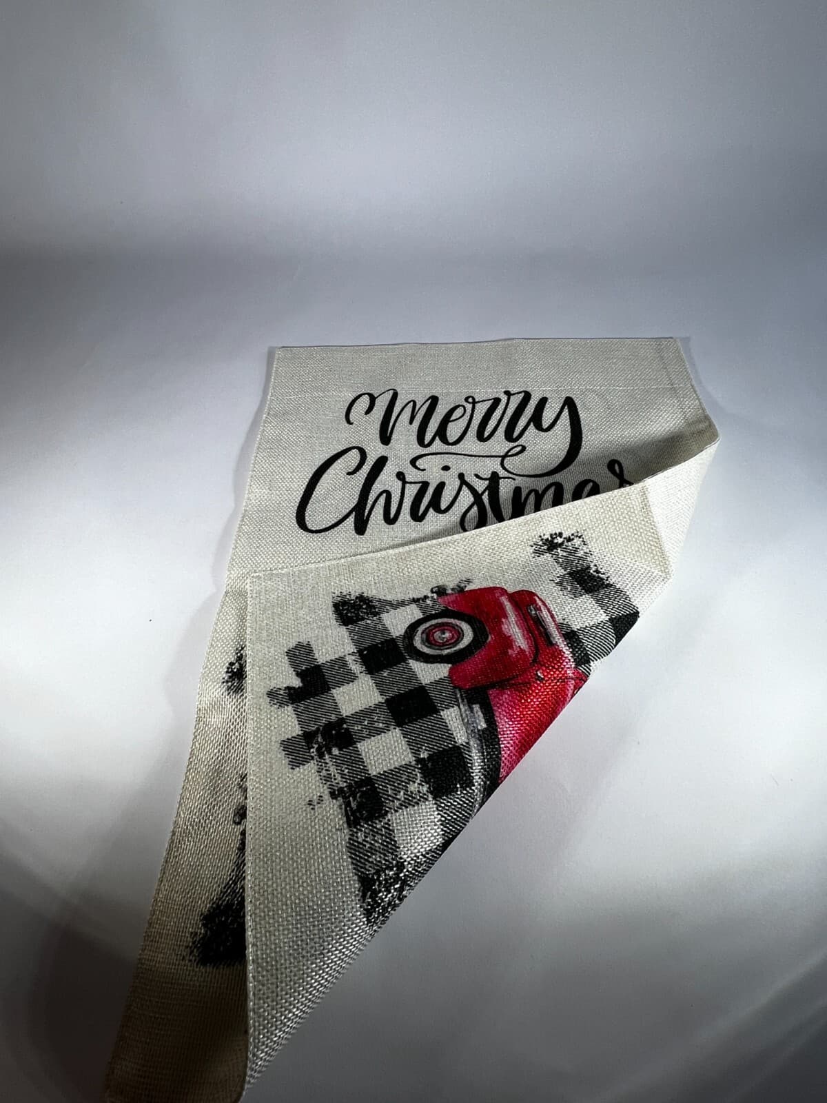 NEW Christmas Garden Yard Flag Buffalo Plaid Red Old Truck Canvas Double Sided - Thumbnail 7