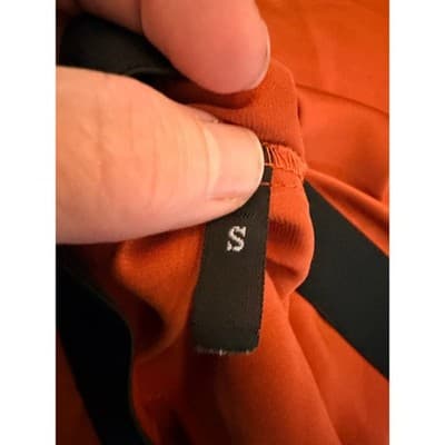 Women's Satin Casual Silk High Waisted Pull On Midi Skirt Orange Small - Thumbnail 13