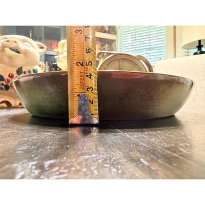 Vintage Frankoma Pottery Prairie Green Pie Baking Dish Round Ovenware USA - Thumbnail 10
