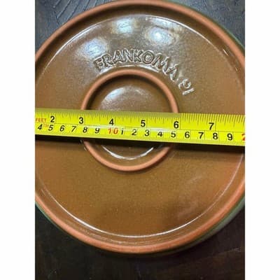 Vintage Frankoma Pottery Prairie Green Pie Baking Dish Round Ovenware USA - Thumbnail 9