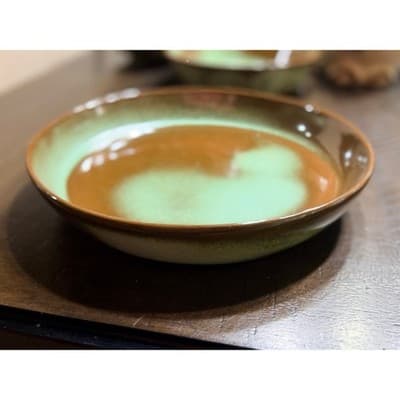Vintage Frankoma Pottery Prairie Green Pie Baking Dish Round Ovenware USA