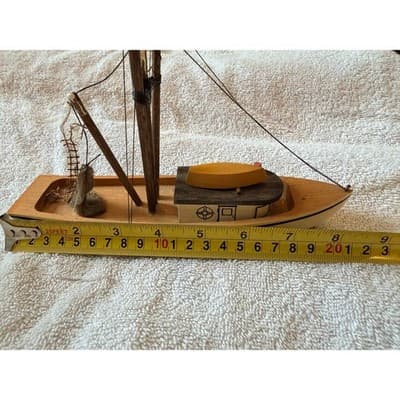 Vintage Wooden Nautical Boat Ship Set Fishing Trawler Sailboat Decor Lot of 5 - Thumbnail 13