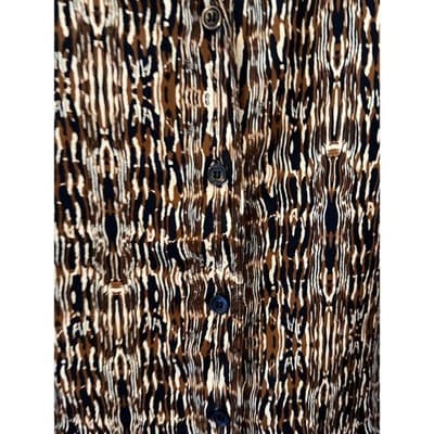 Notations Woman Button Up Blouse Womens 3X Brown Abstract Print Short Sleeve - Thumbnail 3