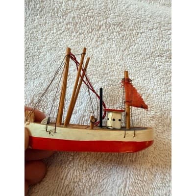 Vintage Wooden Nautical Boat Ship Set Fishing Trawler Sailboat Decor Lot of 5 - Thumbnail 23