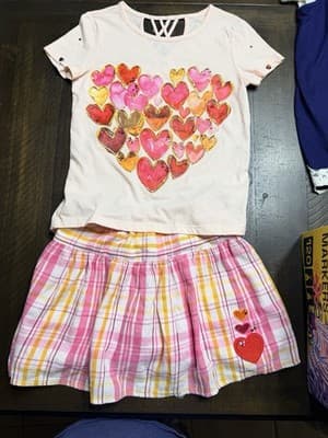 Custom Design Valentine Dress OOAK Girls Upstyled 1/1 Exclusive Hearts Embellish - Thumbnail 9