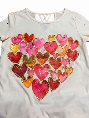 Custom Design Valentine Dress OOAK Girls Upstyled 1/1 Exclusive Hearts Embellish - Thumbnail 5