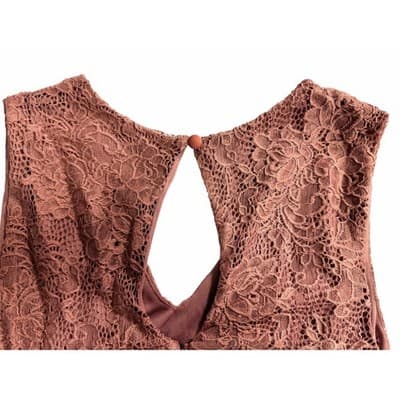 Altard State Lace Fit And Flare Keyhole Back Sleeveless Mini Dress Pink Small - Thumbnail 13