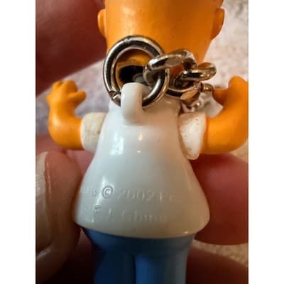 Vintage Homer Simpson Bobble Head Keychain Figure The Simpsons Cartoon Toy NWT - Thumbnail 5
