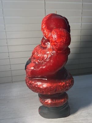 Rare MCM Tavern Candle Solid Wax SANTA Store Display 24” Vintage Christmas Grail - Thumbnail 4