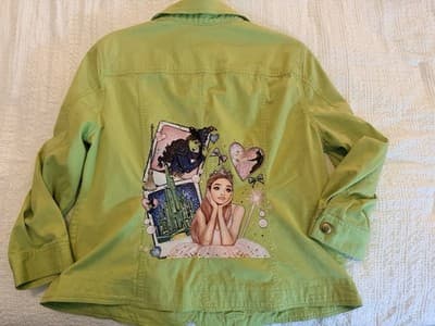 Wicked Movie Lime Green Denim Jacket Glinda Elphaba Ariana Grande - Thumbnail 18