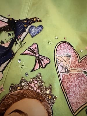 Wicked Movie Lime Green Denim Jacket Glinda Elphaba Ariana Grande - Thumbnail 20