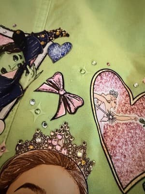 Wicked Movie Lime Green Denim Jacket Glinda Elphaba Ariana Grande - Thumbnail 17